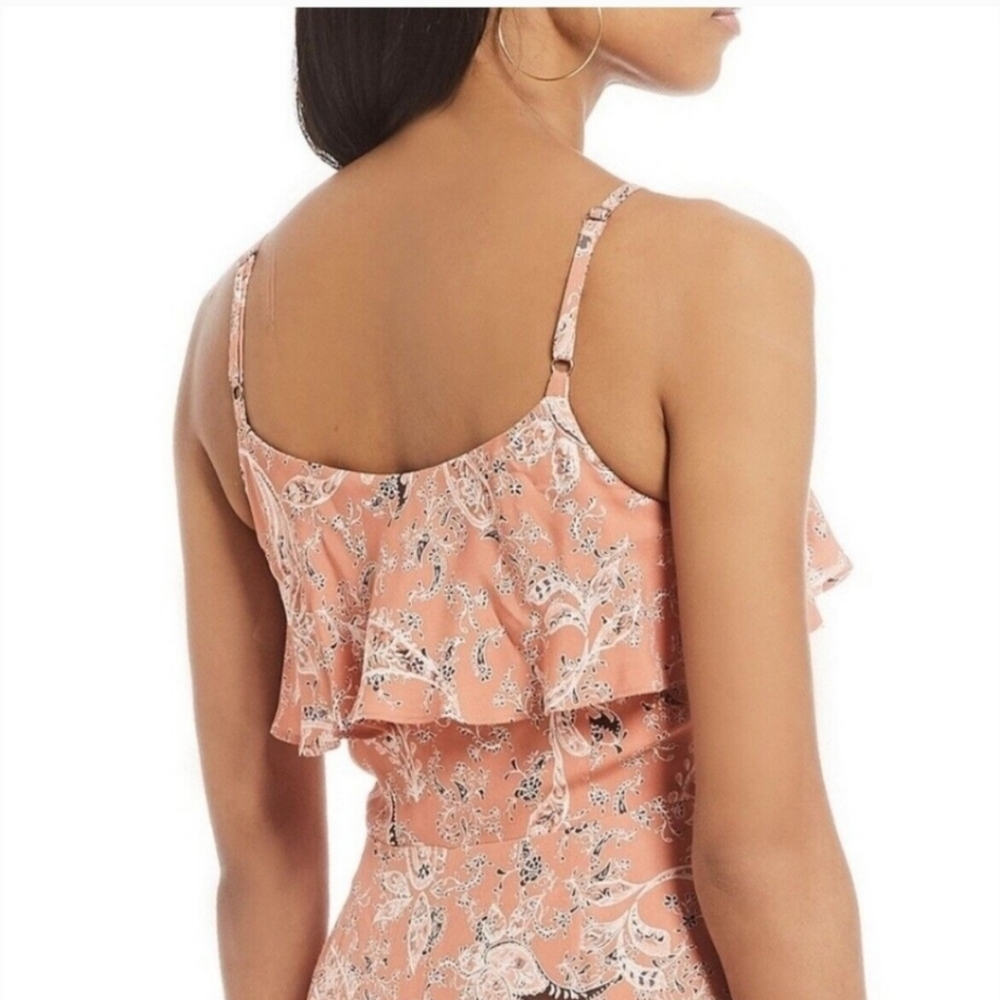 Sanctuary Isabella Maxi Dress | Size M | Peach Pink Floral Paisley Button-Front - Picture 4 of 13